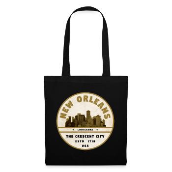 New Orleans Skyline Vintage Badge - Stoffbeutel - Schwarz - Vorne
