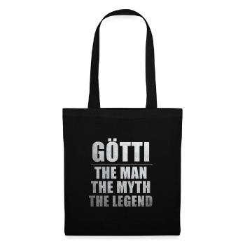 Götti the man the myth the legend - Stoffbeutel - Schwarz - Vorne