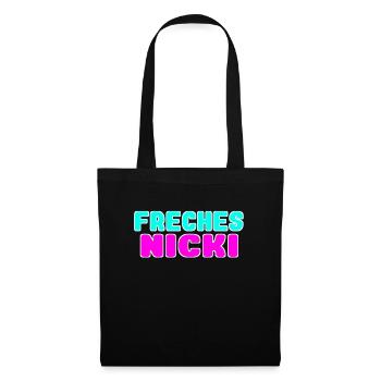 freches nicki neon Farben - Stoffbeutel - Schwarz - Vorne
