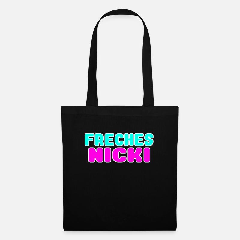 freches nicki neon Farben - Stoffbeutel - Schwarz