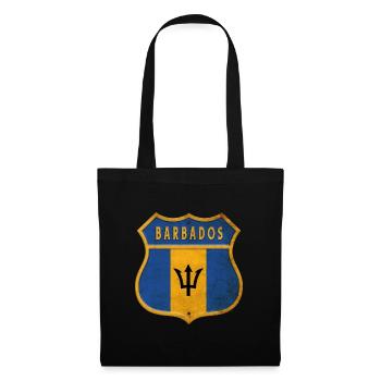 Barbados Wappen Flaggen Design - Stoffbeutel - Schwarz - Vorne