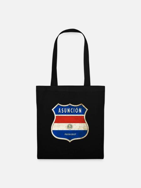 Asunción Paraguay Wappen Flaggen Design - Stoffbeutel - Schwarz