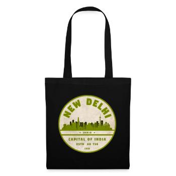 New Delhi Skyline Vintage Seal - Tote Bag - black - Front