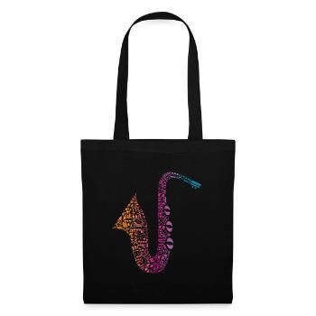 Jazz Saxophone - Stoffbeutel - Schwarz - Vorne