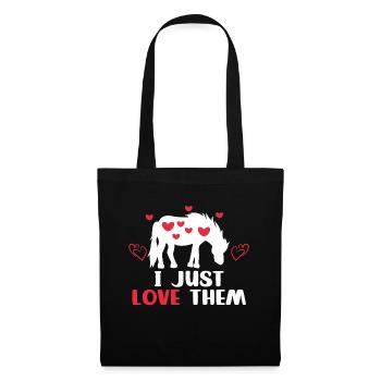 Chevaux islandais Déclaration de coeur Cheval Amour Fan de cheval - Sac en tissu - noir - Devant