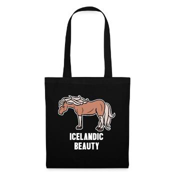 Chevaux islandais Cool Horse Statement Fan de chevaux - Sac en tissu - noir - Devant