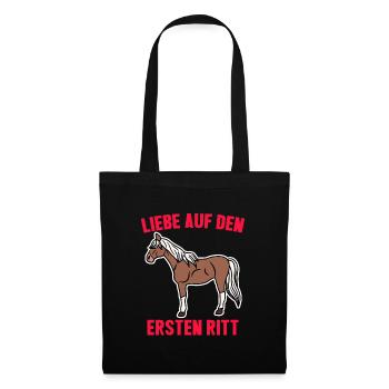 Cool Pferde Reiten Statement Islandpferde Ross - Stoffbeutel - Schwarz - Vorne