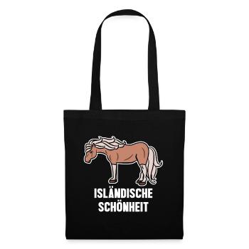 Islandpferde Pferdenarr Pferdeliebe Statement - Stoffbeutel - Schwarz - Vorne