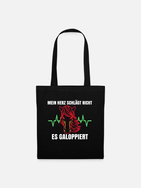 Cool Haflinger Islandpferde Galopp Statement - Stoffbeutel - Schwarz