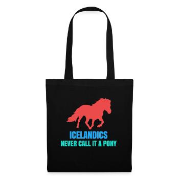Islandpferde Pony Statement Isländer Pferdenarr - Stoffbeutel - Schwarz - Vorne