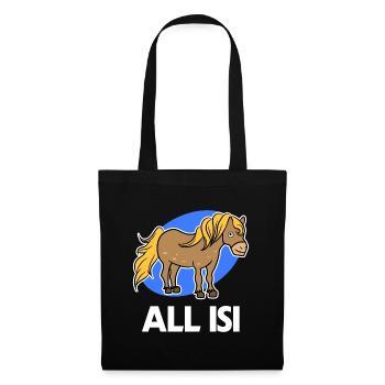 Pferdenarr Statement Islandpferde Islandponys Pony - Stoffbeutel - Schwarz - Vorne