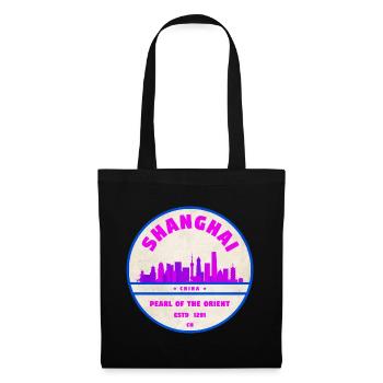 Badge Skyline de Shanghai en Chine - Sac en tissu - noir - Devant