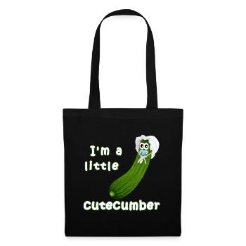 Little Cutecumber - Sweet and lovely baby cucumber - Tote Bag - black - Front