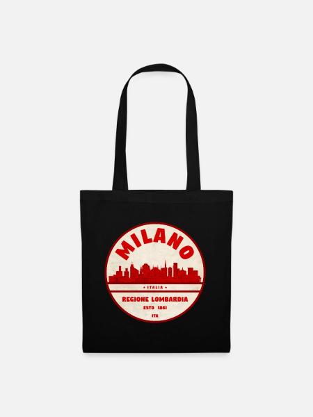 Milano Lombardia Retro Skyline - Stoffbeutel - Schwarz