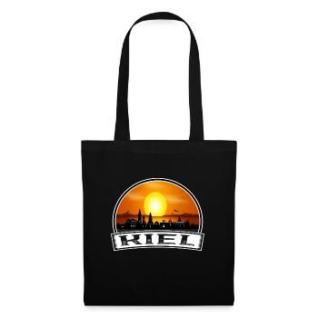 Kiel Germany Skyline Vintage Sunset Travel Souveni - Tote Bag - black - Front