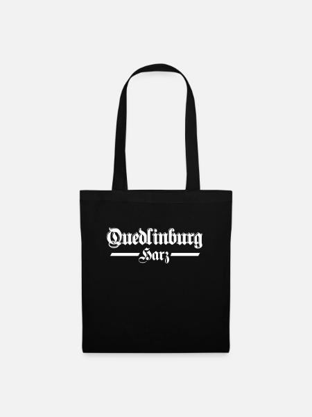 Quedlinburg Harz altdeutsch - Stoffbeutel - Schwarz