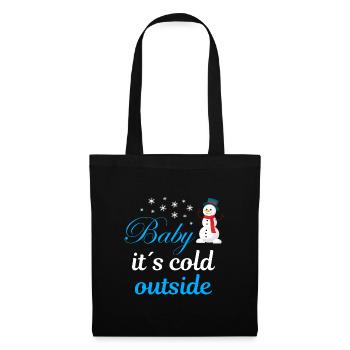 Bébé il fait froid dehors - Sac en tissu - noir - Devant