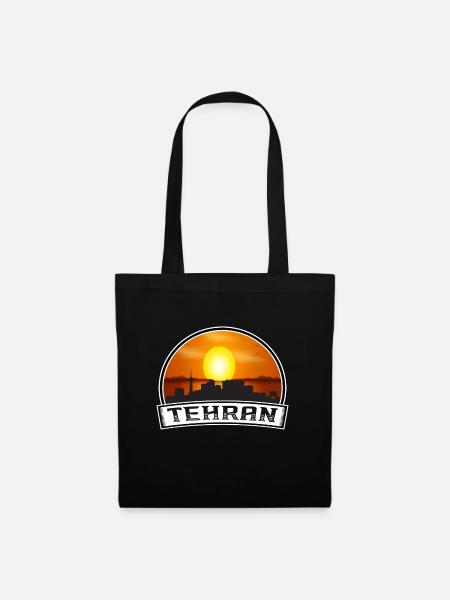 Teheran Iran Skyline Vintage Sonnenuntergang Reise Souvenir - Stoffbeutel - Schwarz