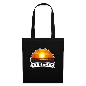 Riga Lettonie Skyline Vintage Sunset Souvenir de voyage - Sac en tissu - noir - Devant