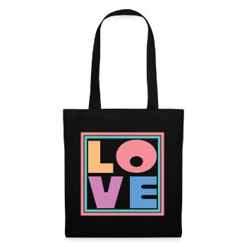 Cool Colorful Love Square Gift Men Women & Kids - Tote Bag - black - Front