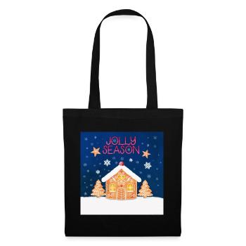 Joyeux Noël avec pain d’épices et biscuits - Sac en tissu - noir - Devant