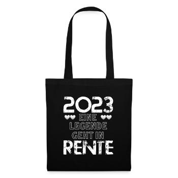 2023 eine Legende geht in Rente - Stoffbeutel - Schwarz - Vorne