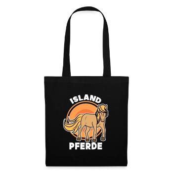 Islandpferde Spruch Pferdefan Pferde Pferdeliebe - Stoffbeutel - Schwarz - Vorne
