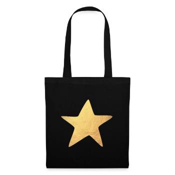 Stern Gold Weihnachten Symbol Luxus Deko exklusiv - Stoffbeutel - Schwarz - Vorne