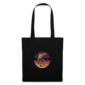 Skieurs Ski Rétro - Sac en tissu - noir - Devant