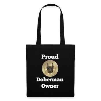 Dobermannspruch, Proud Doberman Owner - Stoffbeutel - Schwarz - Vorne
