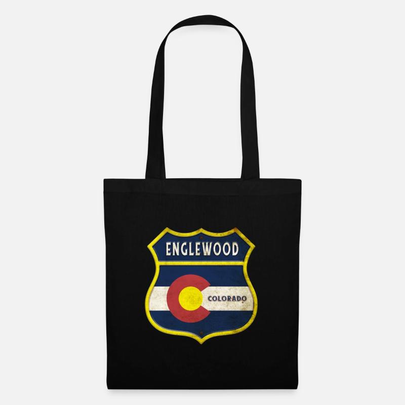 Englewood Colorado Wappen Design - Stoffbeutel - Schwarz