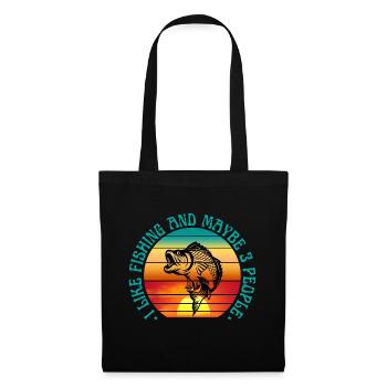 J’AIME LA PÊCHE ET PEUT-ÊTRE 3 PERSONNES - Sac en tissu - noir - Devant