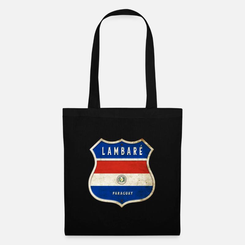 Lambaré Paraguay Wappen Flaggen Design - Stoffbeutel - Schwarz