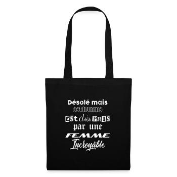 Cet homme est déjà pris ! - Sac en tissu - noir - Devant