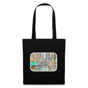 Italy Watercolor Sketch Hand Drawn Illustration - Tote Bag - black - Front