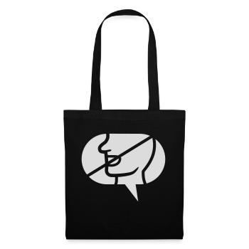 Interdit de communiquer l’icône bulle de parole - Sac en tissu - noir - Devant