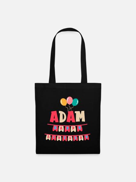 Adam t-shirt joyeux anniversaire t-shirt idée cadeau - Sac en tissu - noir