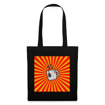 Sunburst Tea rouge jaune-Sunrise Teacup - Sac en tissu - noir - Devant