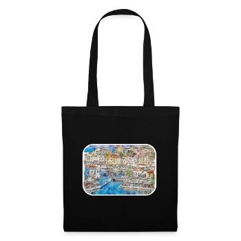 Athènes Grèce Aquarelle Illustration - Sac en tissu - noir - Devant