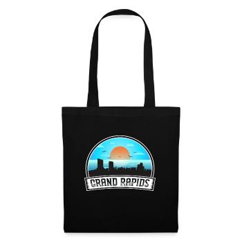 Grand Rapids Michigan États-Unis Skyline Vintage Sunset T - Sac en tissu - noir - Devant