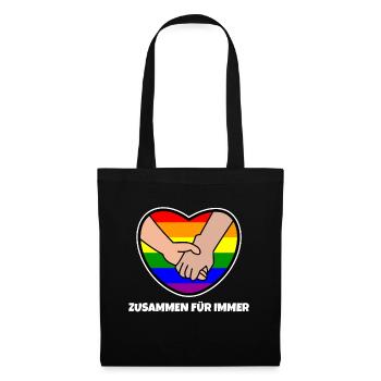 Sexualité Arc-en-ciel Lgbt Déclaration Coeur Amour - Sac en tissu - noir - Devant