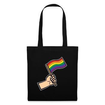 Drapeau arc-en-ciel Droits de l’homme Sexualité LGBT - Sac en tissu - noir - Devant