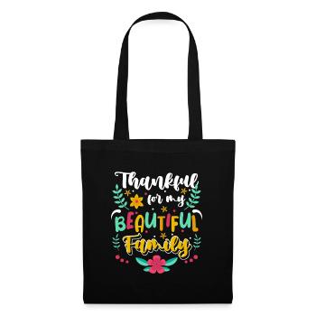 Réunion de famille Vacances en famille Grand-père et grand-mère - Sac en tissu - noir - Devant