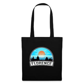 Florenz Italien Skyline Vintage Sunset Travel Souve - Stoffbeutel - Schwarz - Vorne