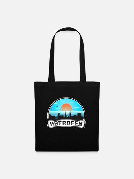 Aberdeen Schottland Skyline Vintage Sonnenuntergang Reisen So - Stoffbeutel - Schwarz
