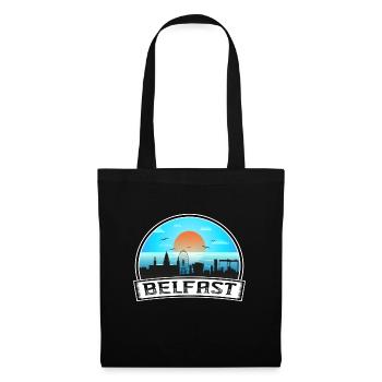 Belfast Northern Ireland Skyline Vintage Sunset Tr - Tote Bag - black - Front