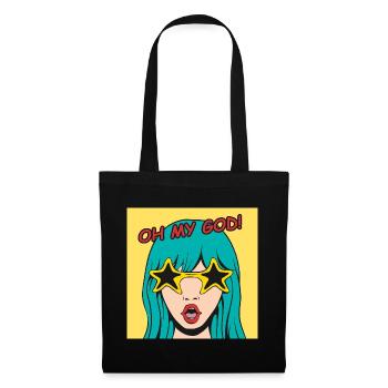 Pop Art Girl Oh My God Star Shades - Stoffbeutel - Schwarz - Vorne