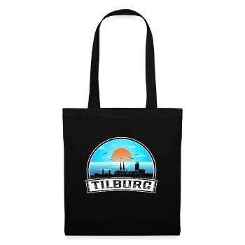 Tilburg Pays-Bas Skyline Vintage Sunset Travel - Sac en tissu - noir - Devant