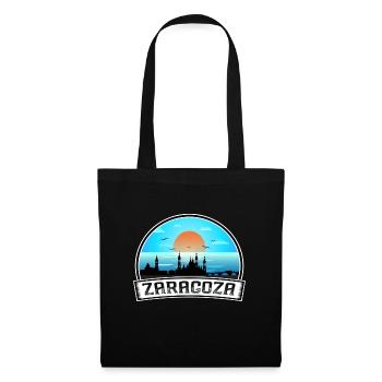 Zaragoza Spanien Skyline Vintage Sunset Travel Souve - Stoffbeutel - Schwarz - Vorne