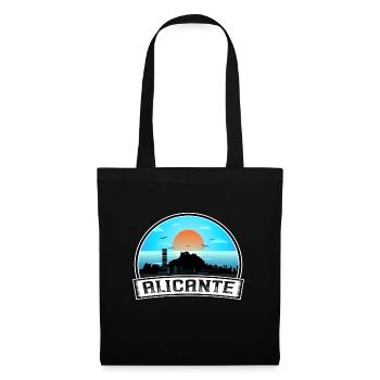 Alicante Espagne Skyline Vintage Sunset Travel Souve - Sac en tissu - noir - Devant